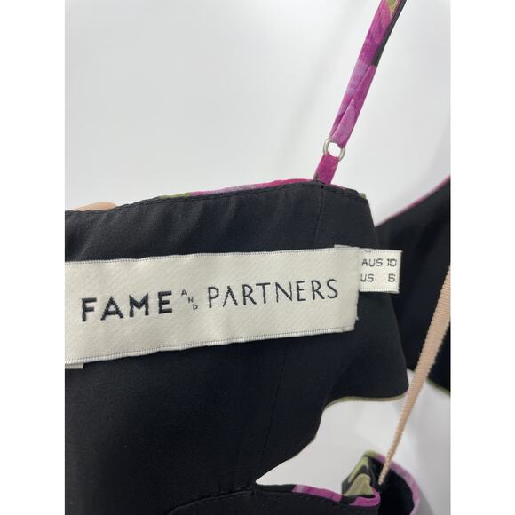 Fame and Partners Dress Womens 6 Sienne Maxi Pink Cutout Waist Floral - Picture 6 of 8